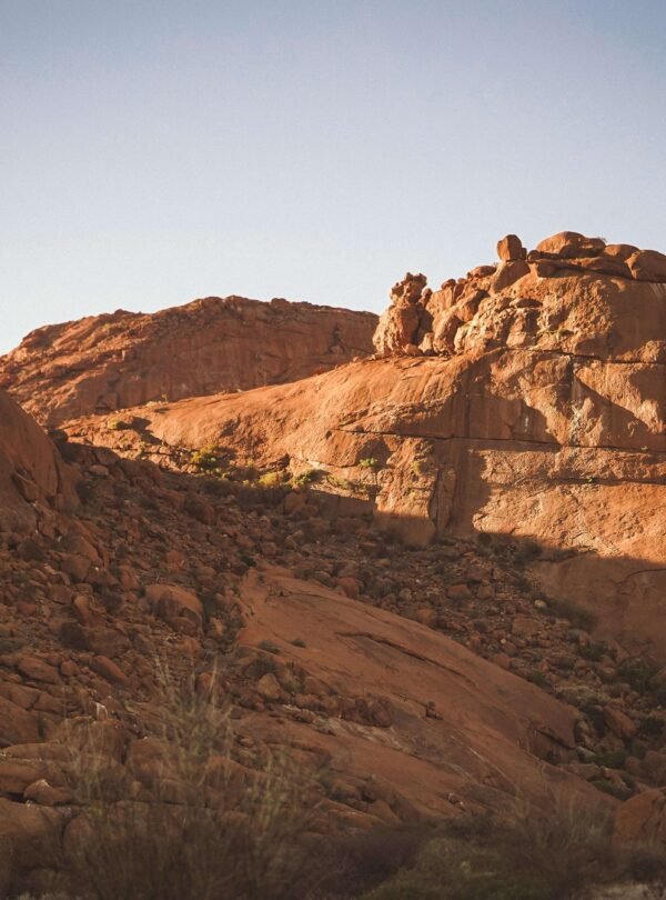 A breathtaking view of the mountains under the blue sky in Namibia, Africa